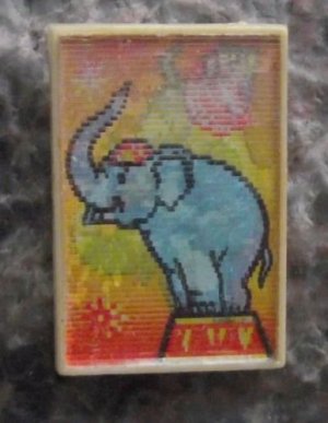 Circus Soviet Union Elephant Standing Front Legs Trick Lenticular Wiggle Badge