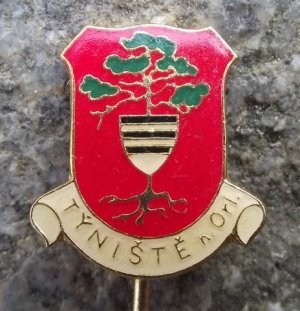 Tyniste nad Orlici Shield & Tree Official Czechoslovak Heraldic Crest Pin