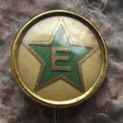 Antique Esperanto Language Green Star on a White Field Letter 'E' Framed Pin
