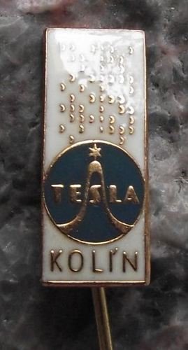 Tesla Electronics Czechoslovakia Early Computer Punchcard Advertising Pin White