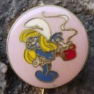 Smurfette Smurf Girl Cooking Food in Red Pot Antique Enamel Pin Badge