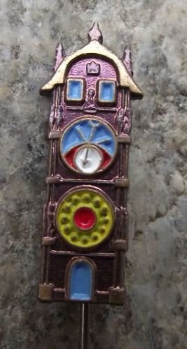Antique Orloj Astronomical Clock Prague Old Town Square Tourist Souvenier Pin