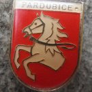 Pardubice White Racing Horse Heraldic Shield Pin