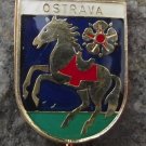 Ostrava White Wild Horse Heraldic Shield Pin