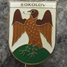 Sokolov Screaming Eagle Falcon Heraldic Shield Pin