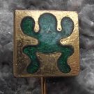 Antique Gold & Green Frog Souvenier Pin from Czechoslovakia