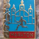 Rare 1960s Antique Prague International Marathon Runner Souvenier Pin
