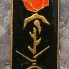 Lidice Long Stemmed Red Rose Twisted with Barbed Wire Nazi Mass Execution Pin