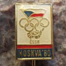 1980 Moscow Summer Games COV Olympic Committee of Czechoslovakia Flag Pin