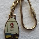 1992 Albertville 92 XVI Olympic Winter Games France Gold Metal Key Chain Keyring