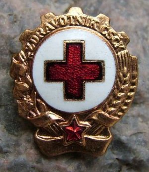 Large 1970s Czechoslovak Red Cross Uniform Badge