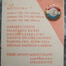1960s Original CZ Motorbike Brochure and Pin Very Rare