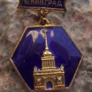 Leningrad Admiralty Spire Medal Style Enamel Russian Tourist Souvenier Badge
