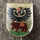 Jesenik Brown Bear Black Eagle Heraldic Shield Pin