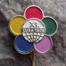 1978 World Youth Festival Cuba Democratic Fereration WFDY Socialist League Pin