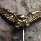 Antique Golden Metal Spread Wing Eagle or Falcon Bird of Prey Hunters Pin