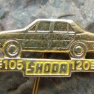 1970s Golden Metal Skoda 105 120 Car Advertising Pin