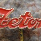 1950s Zetor Tractor Script Text Logo Antique Pin Badge