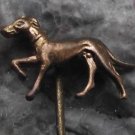 Antique Greyhound or Whippet Racing Dog Bronze Coloured Metal Pin