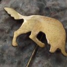 Antique Retriever Pointer Hunting Dog Silhouette Bronze Hunters Hunt Pin