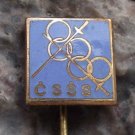 Antique Olympic Games Modern Fencing Rings & Crossed Epee Blades Pin
