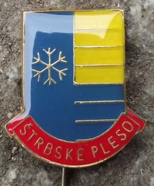 Strbske Pleso Snowflake Official Czechoslovak Heraldic Crest Pin