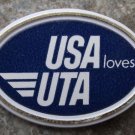 USA loves UTA Advertising Slogan for New US Routes French Airlines Uniform Badge