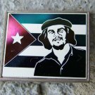 Che Guevara over Cuban Flag in Coloured Mirror Badge