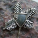 Antique Czech Silver Hunters Pine Twig & Shield Pin