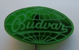 Early 1960s Plastic Budvar Czech Beer Brewery Pin Badge