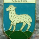 Vsetin Lamb Sheep City Heraldic Crest Pin