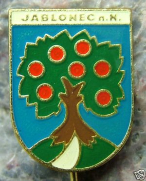 Jablonec nad Nisou Apple Tree City Heraldic Crest Pin