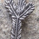 Large Antique Silver Hunters Union Pine Fir Tree Branch Hunting Clasp