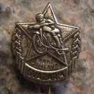 SVAZARM Motorbike Messenger Military Dispatch Rider Silver Metal Pin
