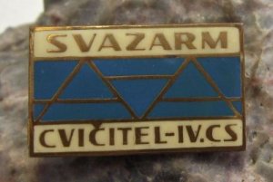 SVAZARM Trainer Instructor Czech Paramilitary Organisation Members Badge