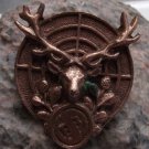 Stag Head & Antlers over Gun Sight Target Hunters Badge