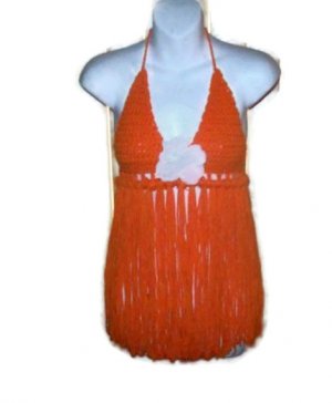 Hippie Fringe Crochet Halter Tank Top S to L