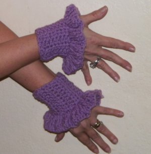 Purple Vintage Inspired Handmade Crochet Victorian Wrist Cuffs