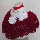 Lacy Crochet Titanic Inspired Red Cape Caplet Shawl