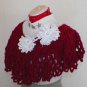 Lacy Crochet Titanic Inspired Red Cape Caplet Shawl
