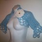 Blue Crochet Lacy Sweater Shrug Handmade S to L