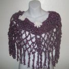 Purple Lavender Crochet Chunky Cape Caplet Vintage Style