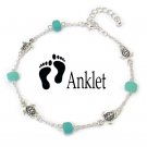 TURTLE & SEA GLASS ANKLET