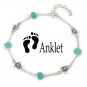 TURTLE & SEA GLASS ANKLET