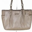 16565 East West Gallery Leather Tote Bag Silver Taupe