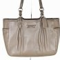 16565 East West Gallery Leather Tote Bag Silver Taupe