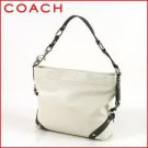 Coach 15251 Leather Carly Bag Silver White Grey