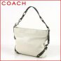 Coach 15251 Leather Carly Bag Silver White Grey