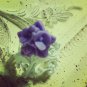 White Cabochon Purple Rose Flower Ring