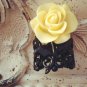 Black Cabochon Rose Flower Ring